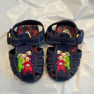 Vintage Teletubbies Sandals Blue Baby Toddler Size 4 Y2K 2000’s 90’s Rubber Sole